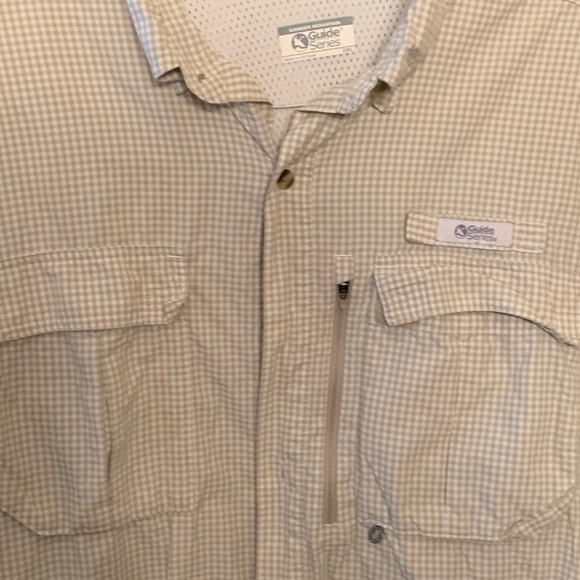 Gander Mountain Guide Series Mens 2xl shirt, short sleeve vented, beige checked - Picture 3 of 4